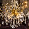 Křišťálová závěsná lampa SWE081-CP 60cm GOLD