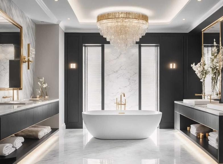 Μαύρο-χρυσό μπάνιο – κομψότητα, γοητεία και σύγχρονες εμπνεύσεις