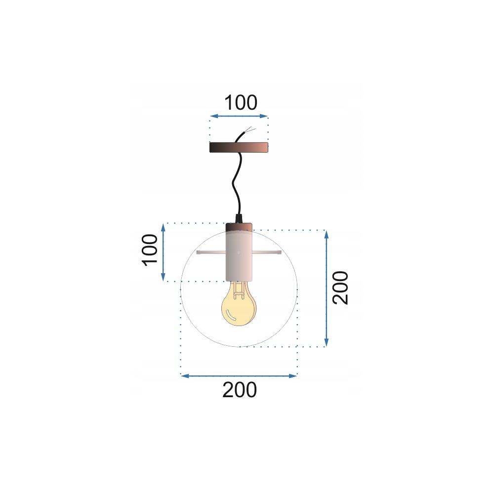 Hängelampe Glas Lassi Black 20 cm