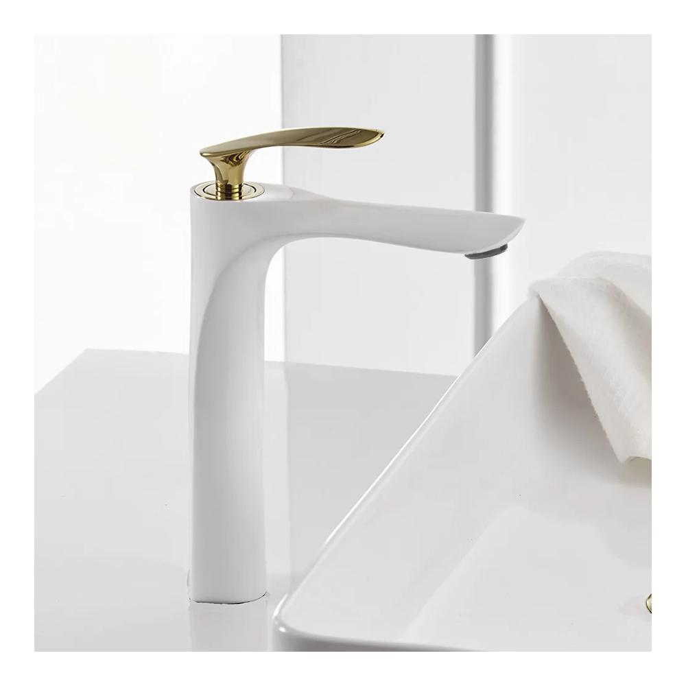 Bathroom faucet Rea Orbit White Gold High