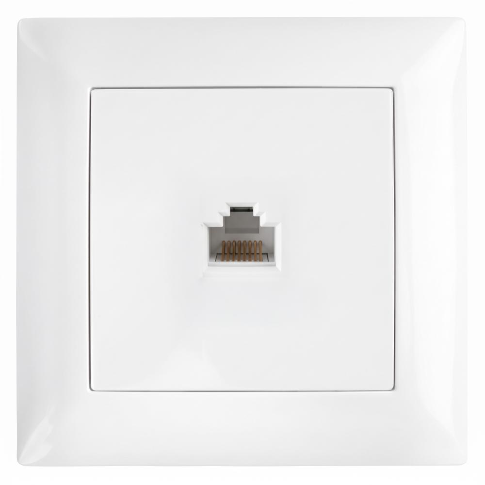 Gniazdo RJ45 z ramką OSTE JNH010-S Białe