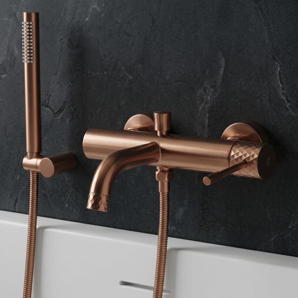 Bathroom faucet Rea Lungo Diamond Brush Copper