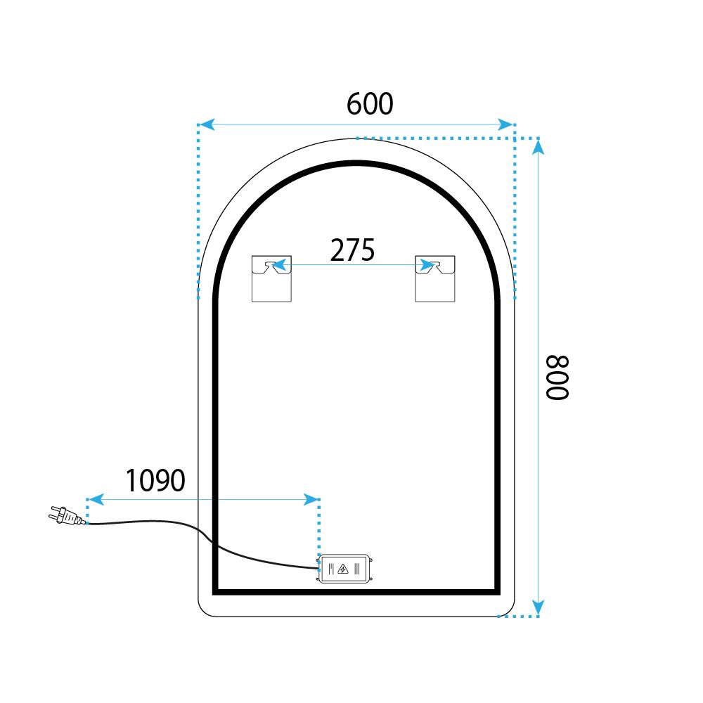 Lustro ścienne LED 80x60cm CAMLOT