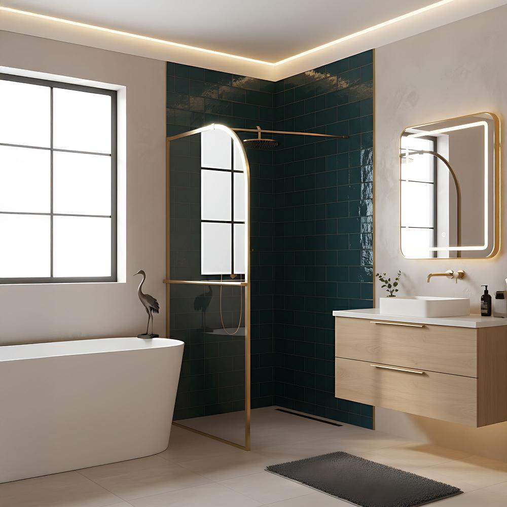 Shower screen Rea Sky Brush Gold 120