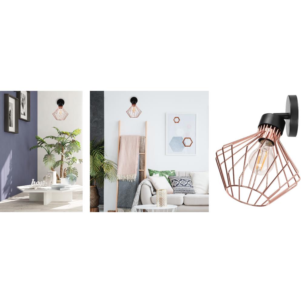 Wandlampe loft rose black APP534-1W