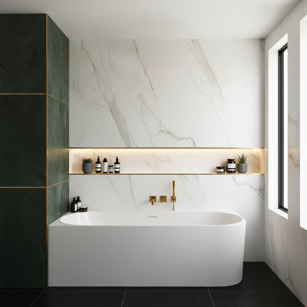 Baignoire d’angle en acrylique Bellanto Slim 170 Gauche