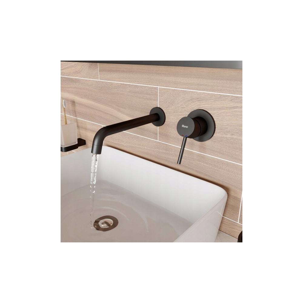 Robinet encastré Rea Lungo Black Mat + Box