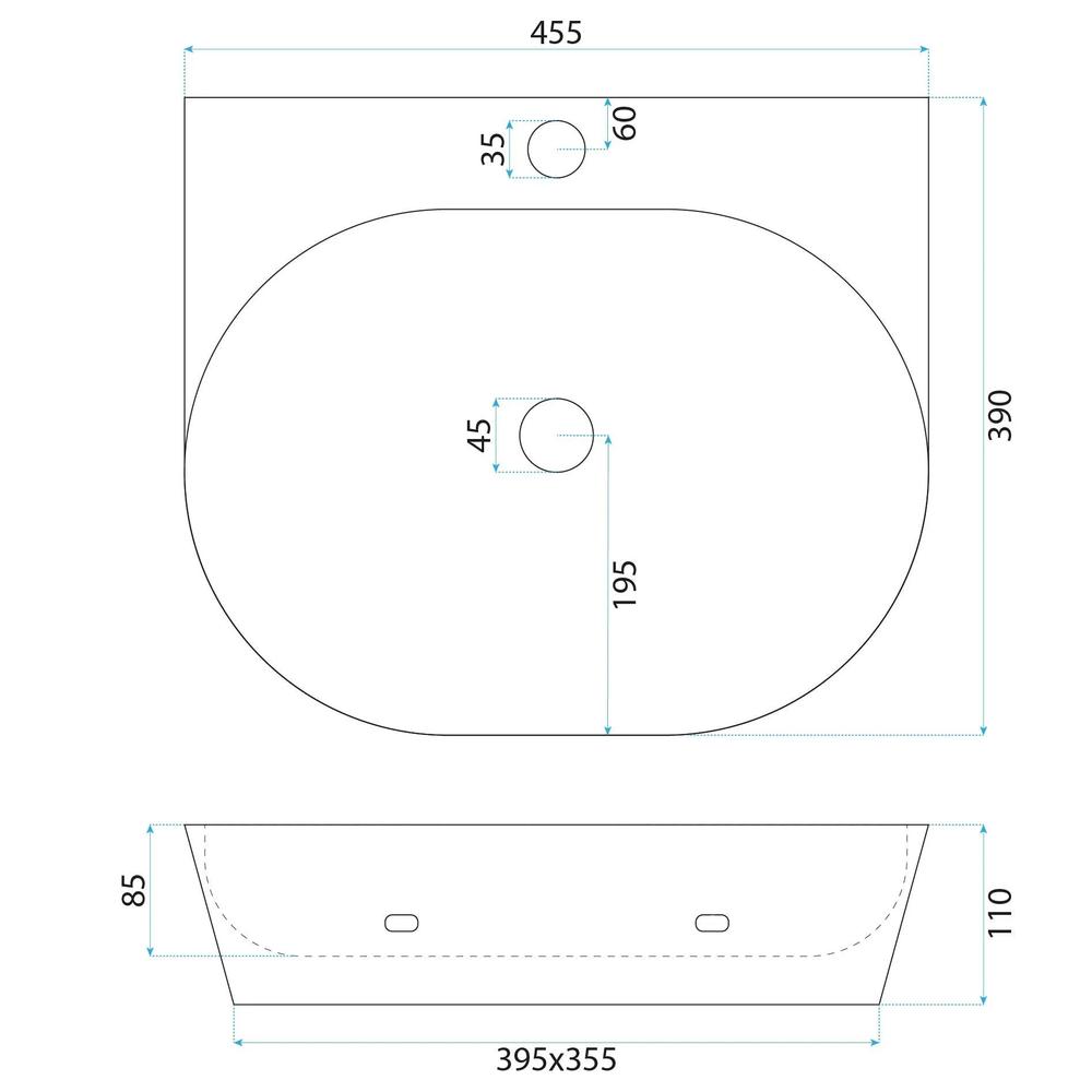 Vasque à poser en céramique REA Kim 46