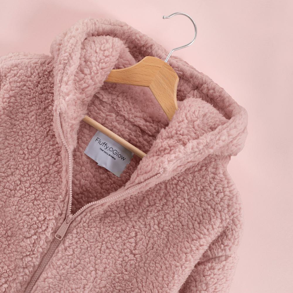 Bluza Damska Sherpa z kapturem Dirty Pink m