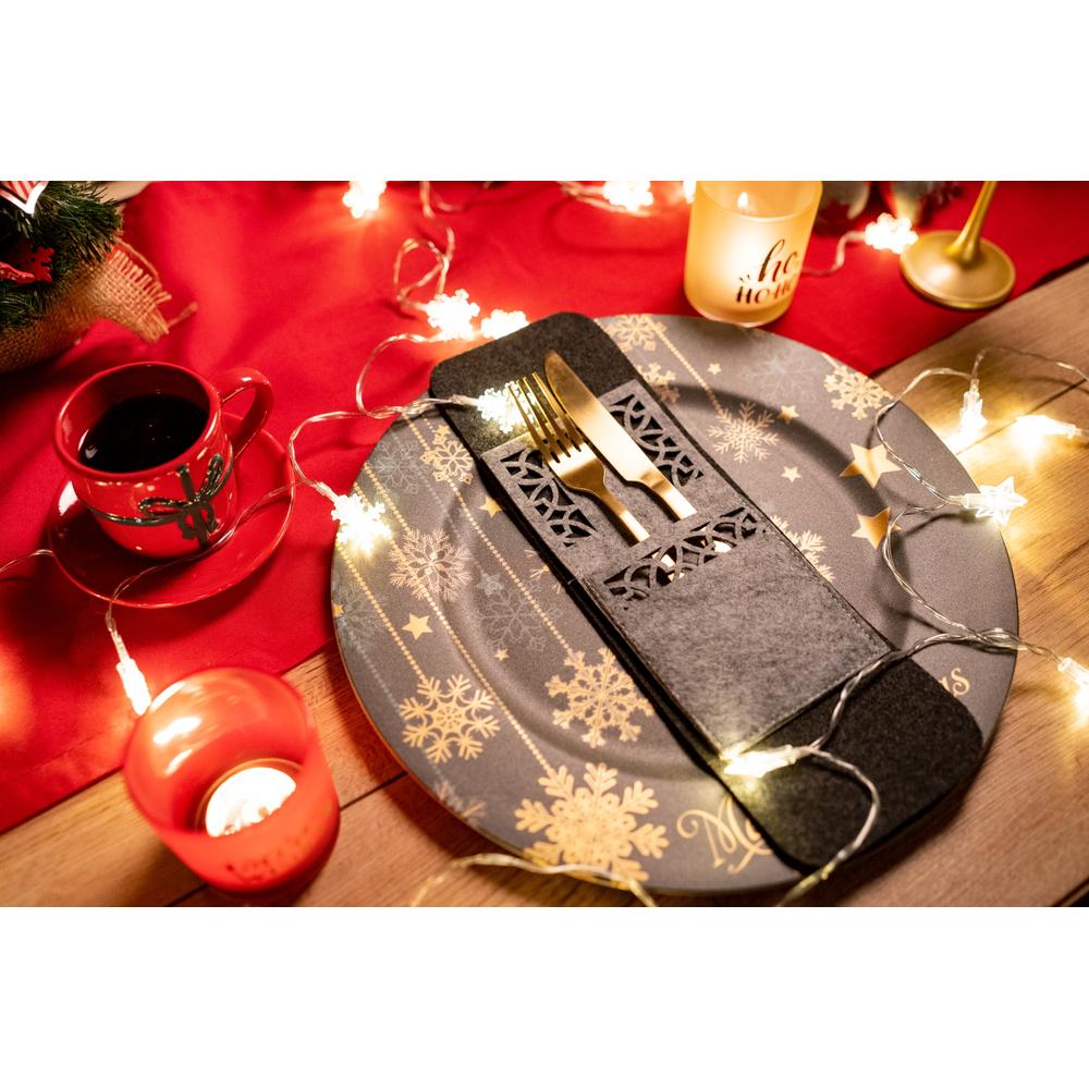 Pokrowiec na sztućce Świateczny 8 szt (KF357R x2)