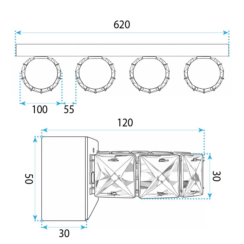 Nástenné svietidlo LED APP1941-4W GOLD