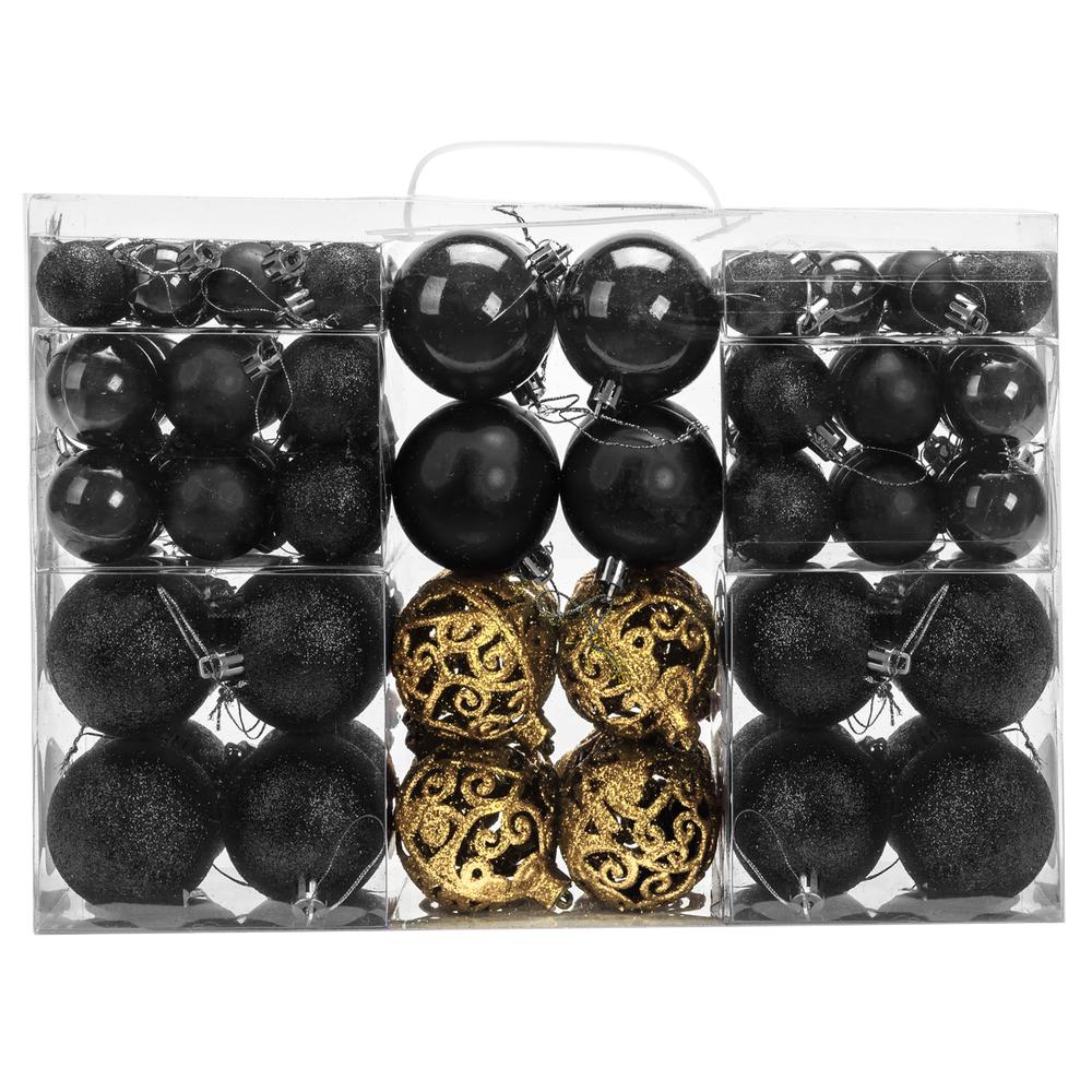 BOMBKI CHOINKOWE CZARNE 100SZT KL-21X04