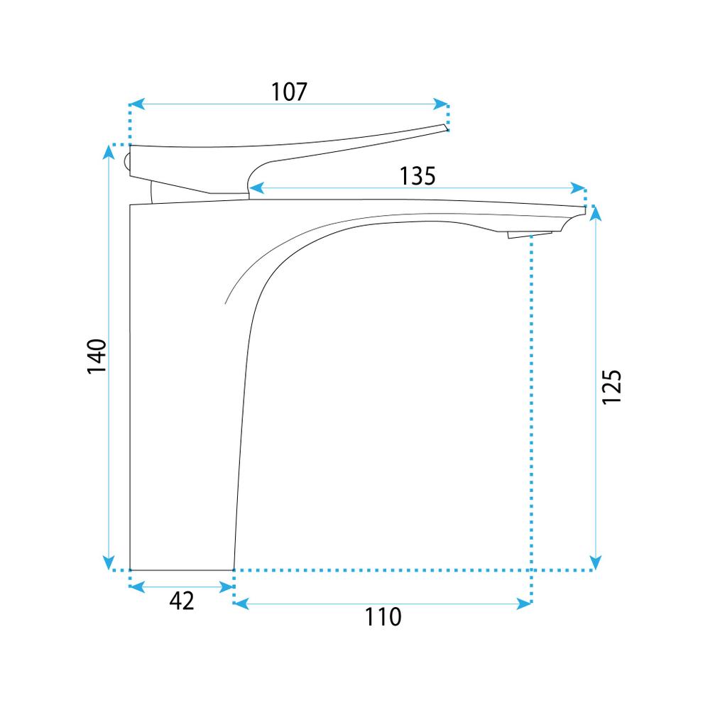 Mosdó csaptelep REA Vision Gold Brush Low