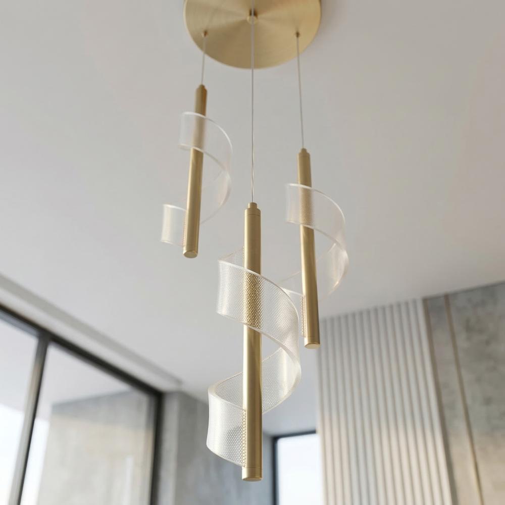 LAMPA SUFITOWA WISZĄCA LED G178-3CP ZŁOTA