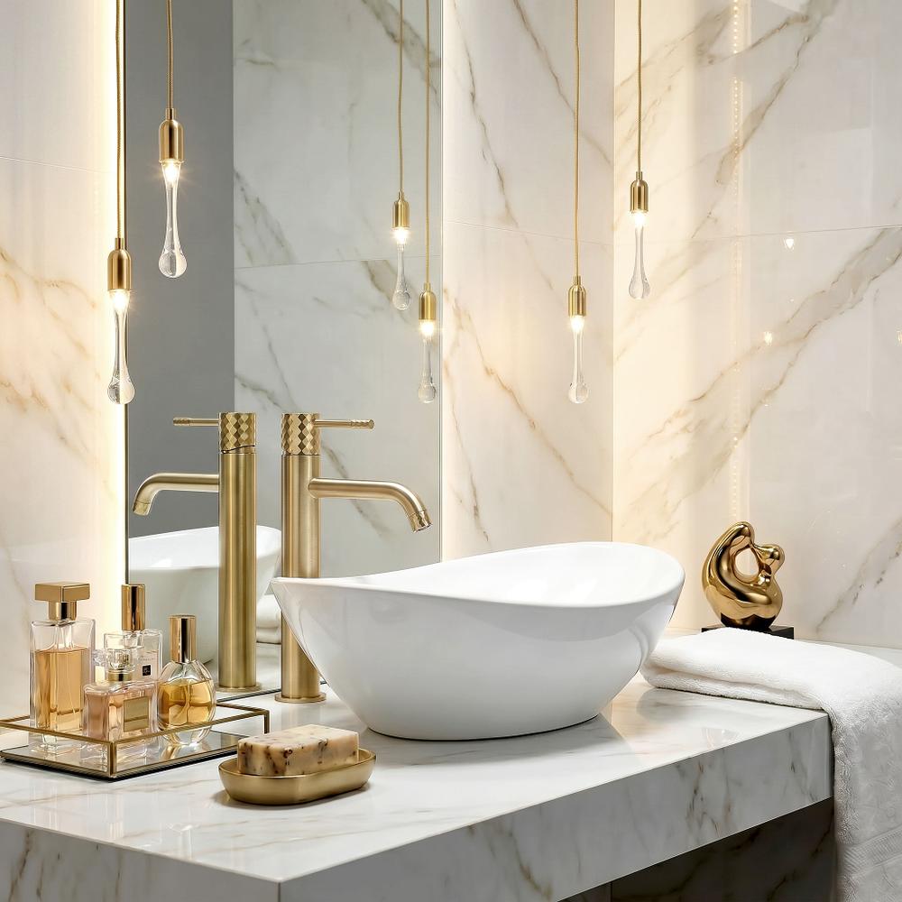 Robinet de lavabo Rea Lungo Diamond Brush Gold High