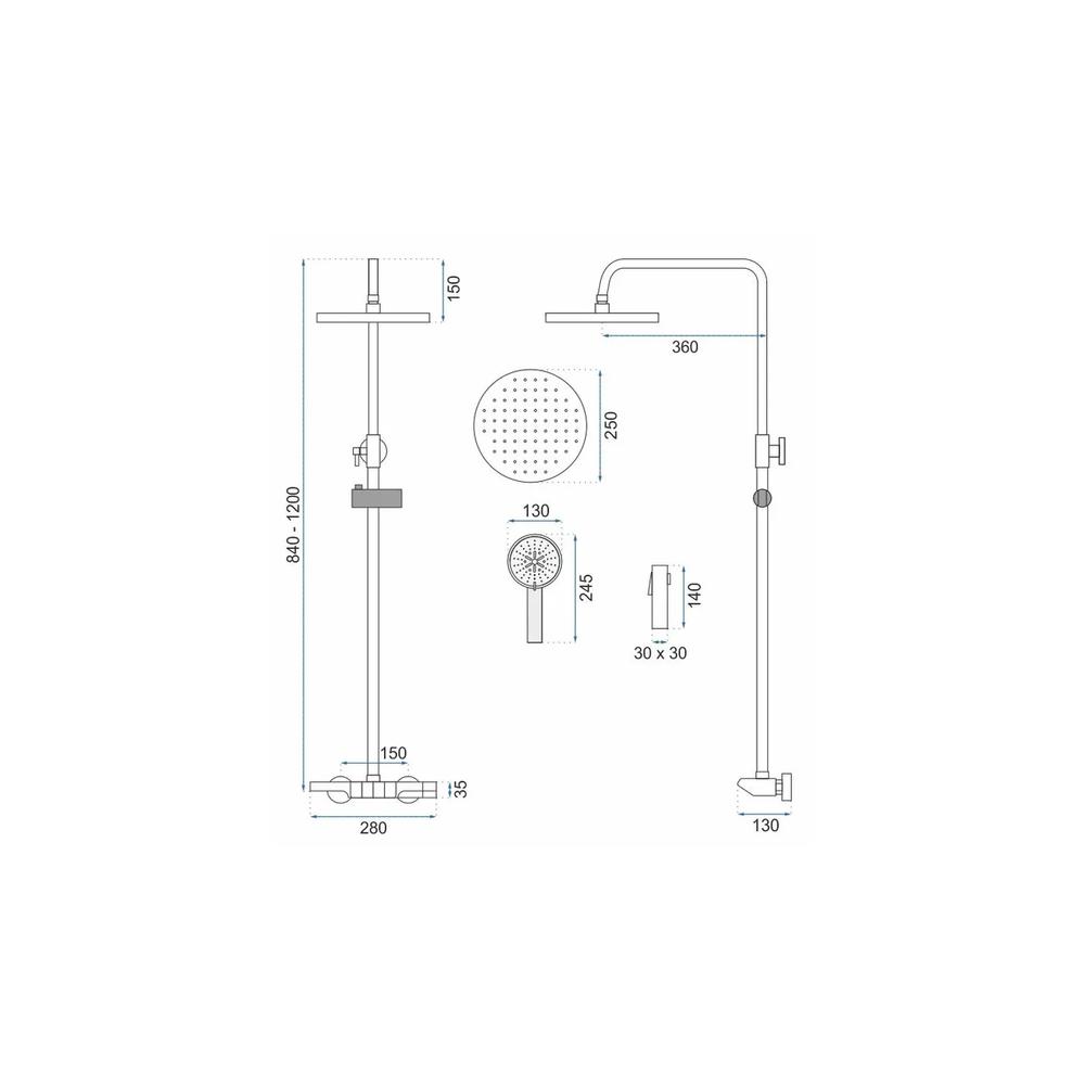 Zestaw PRYSZNICOWY REA Savio z wyświetlaczem LED Chrom