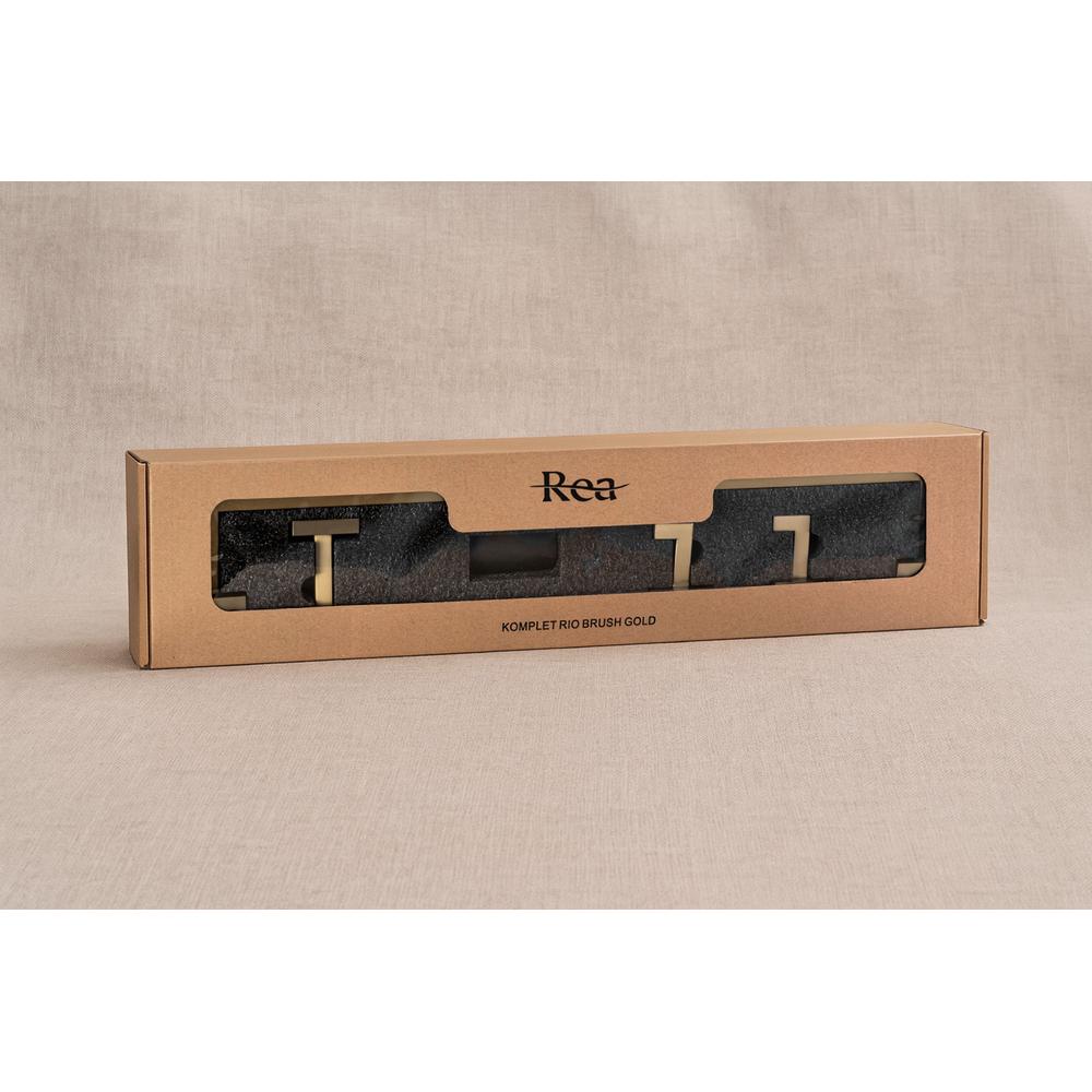 Kylpyhuonetarvikesetti Rio Brush Gold 4 osaa