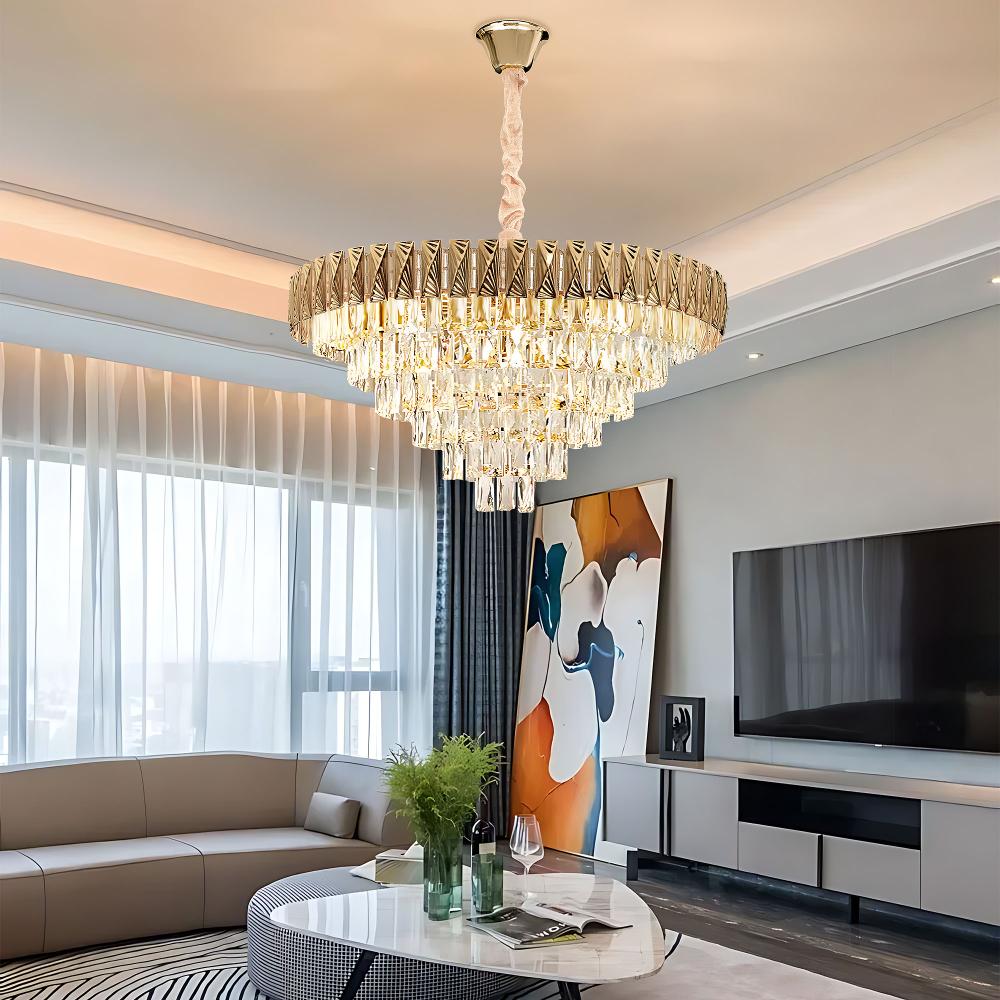 Lampa Wisząca z Kryształami G061-CP 80CM ZŁOTA