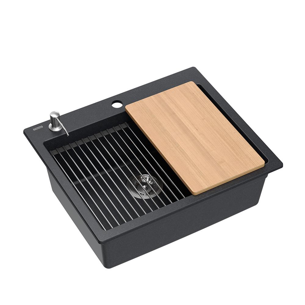 гранитная мойка KURT 110 WORKSTATION Black Dotted