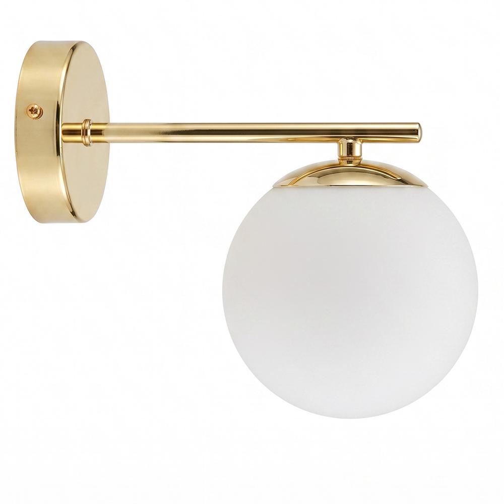 Lampa Ścienna Kinkiet Szklana Kula APP684-1W Złota