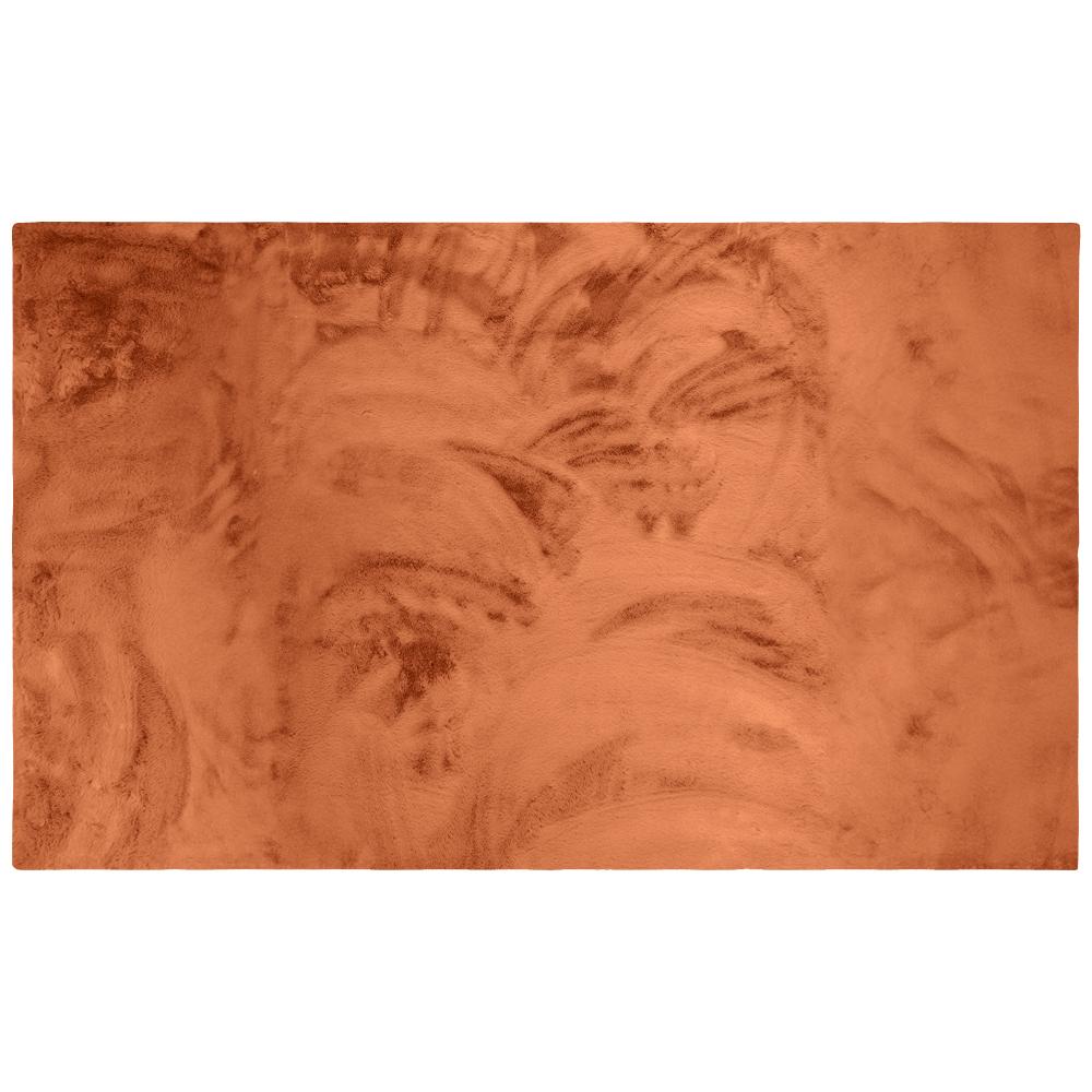 Jedwabisty Wysoki Dywan Rabbit Ceglasty