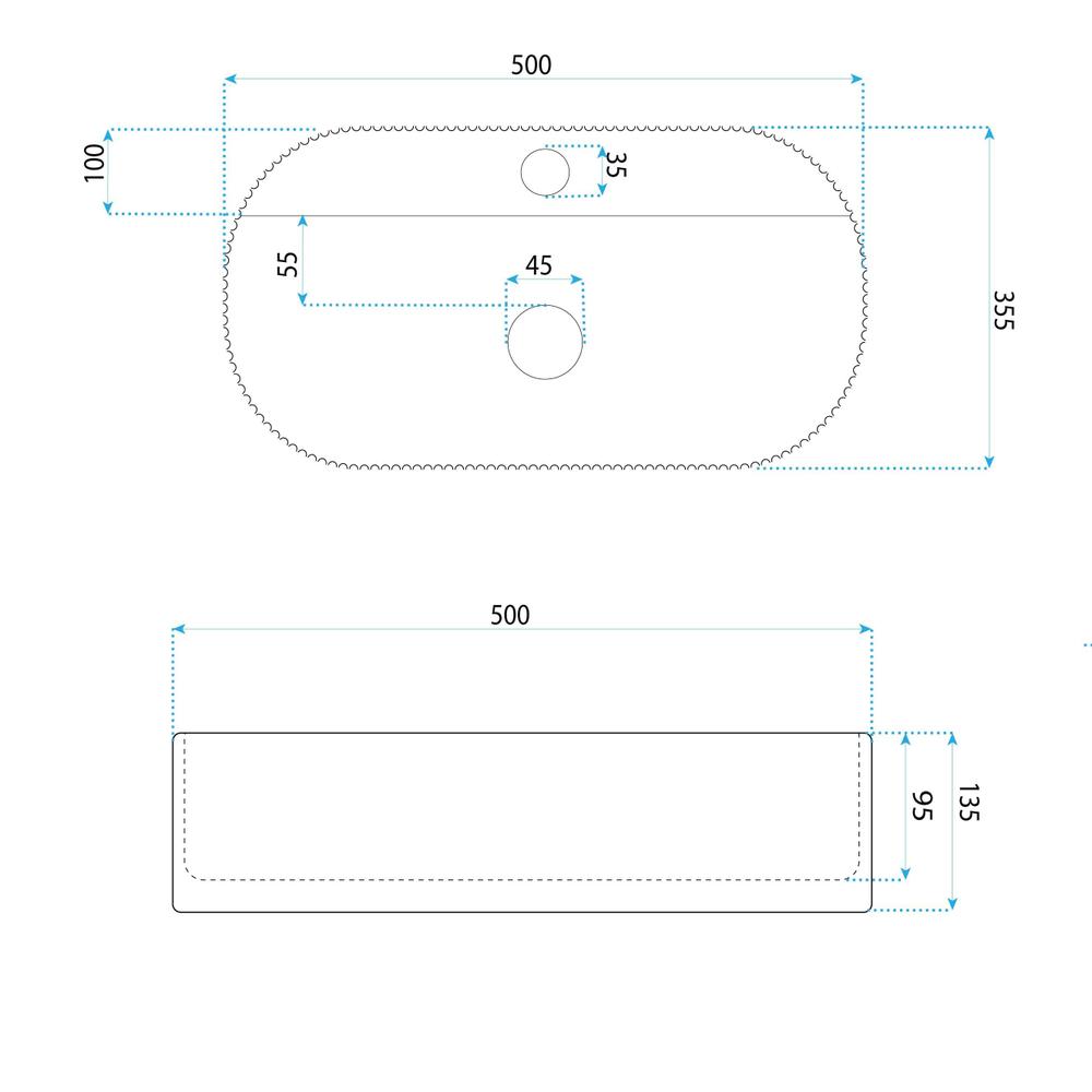 Νιπτήρας Επικαθήμενος Rea Marcela 50