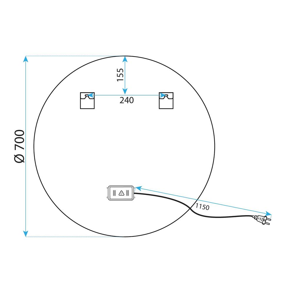 Oglindă LED 70cm MMJ Black