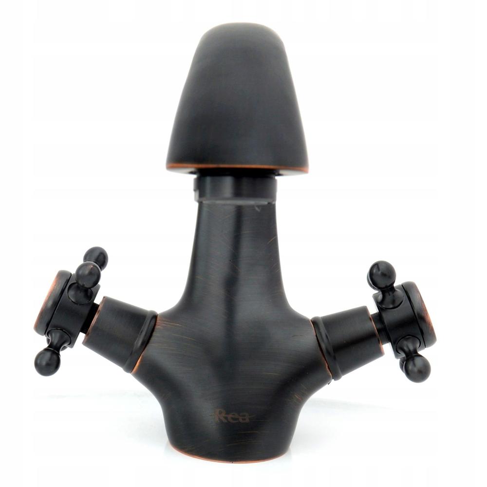 Torneira para lavatório antiga Rea Retro preta baixa