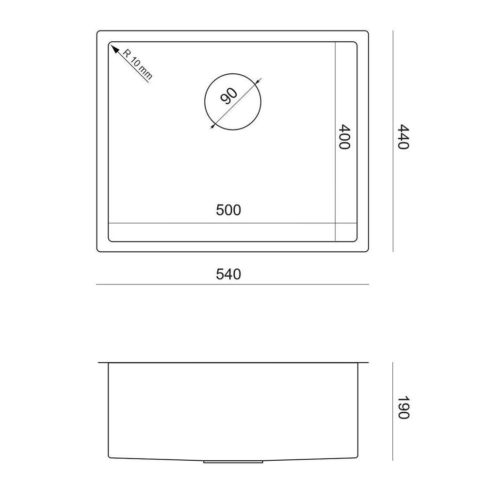 Stainless steel sink ANTHONY 60 GRAPHITE