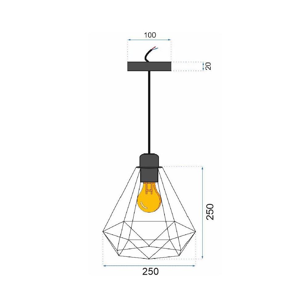 Lampa sufitowa geometryczna wisząca w stylu loft boho sznur APP678-1CP