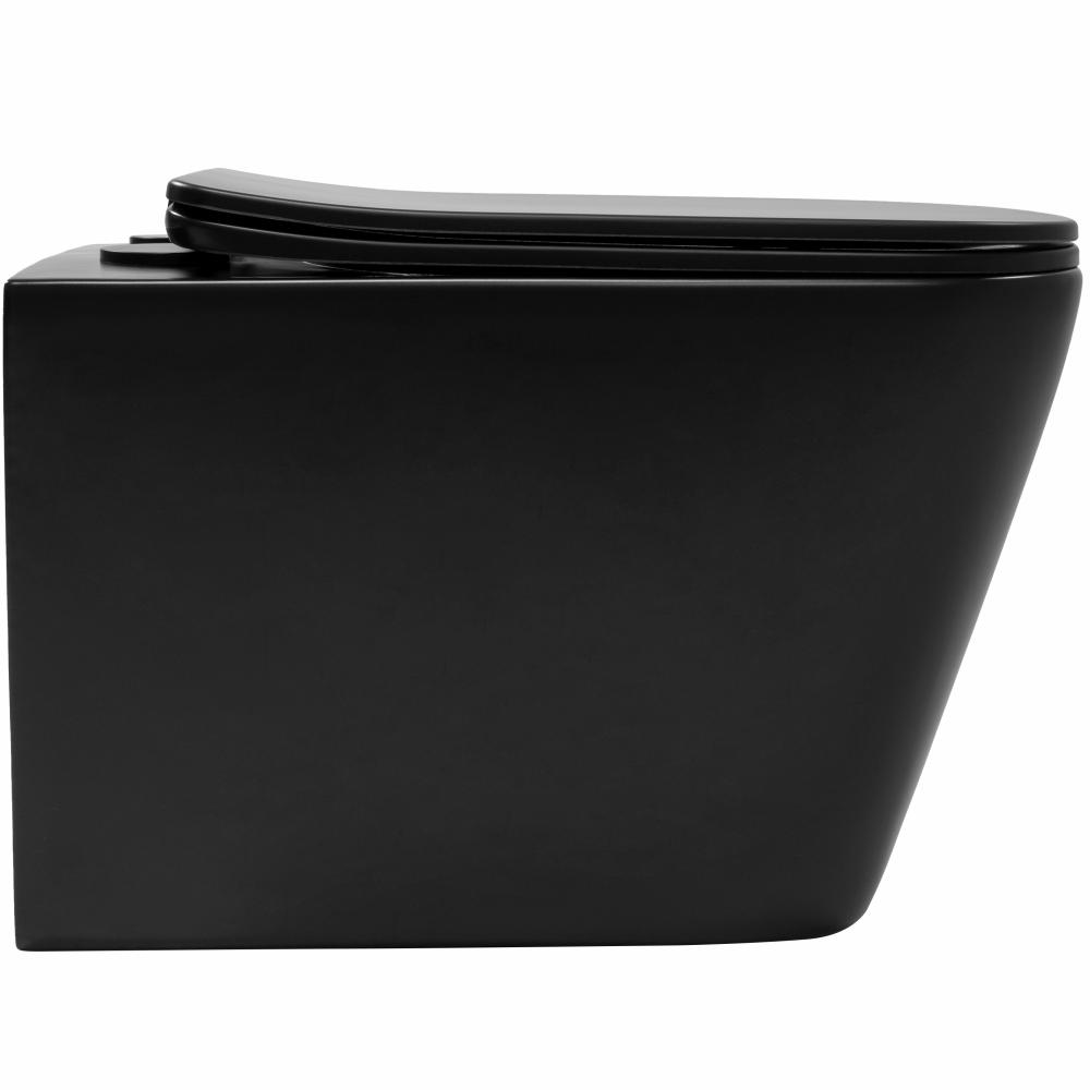 Επιτοίχια λεκάνη τουαλέτας Rea Raul, Μαύρο ματ