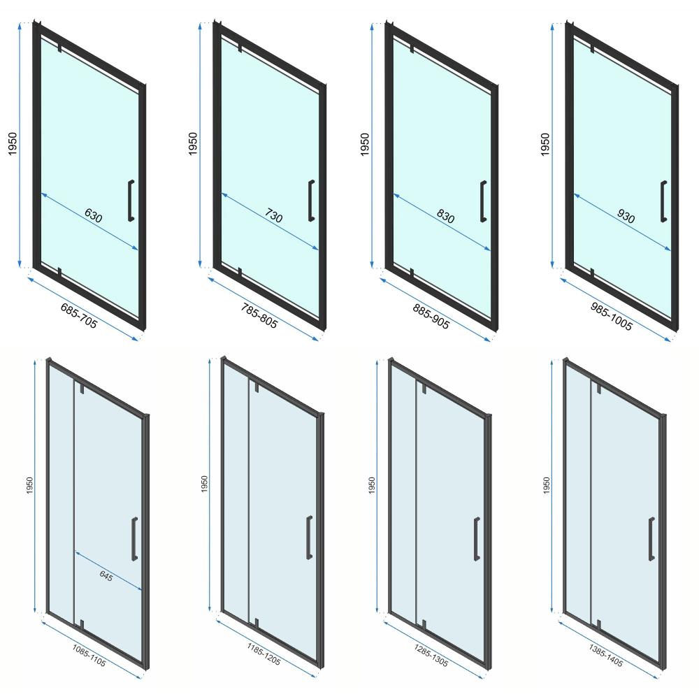 Přístěnná sprchová kabina Rea Rapid Swing Black