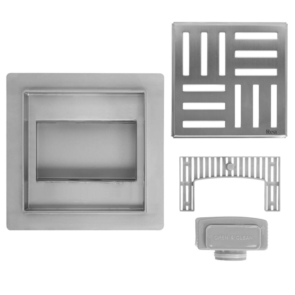 Odpływ liniowy REA CROSS STAL SZCZOTKOWANA 15x15