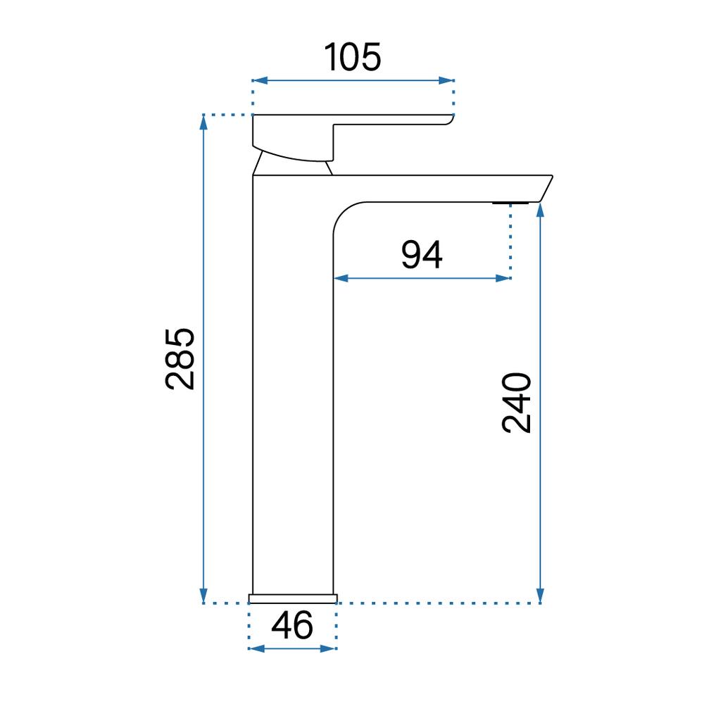 Bateria Umywalkowa REA ARGUS Czarna Wysoka