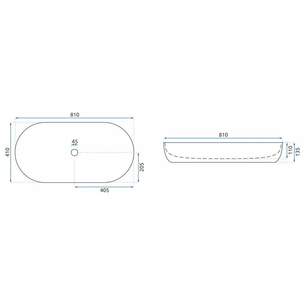 Umywalka Nablatowa REA CLEO 81 White