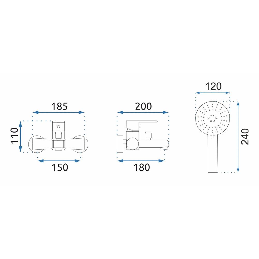 Rubinetto da vasca REA Mild Black / Rose Gold