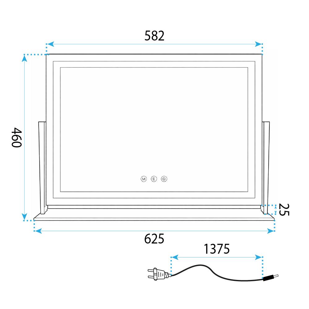 Lustro LED Studio Białe 58x45