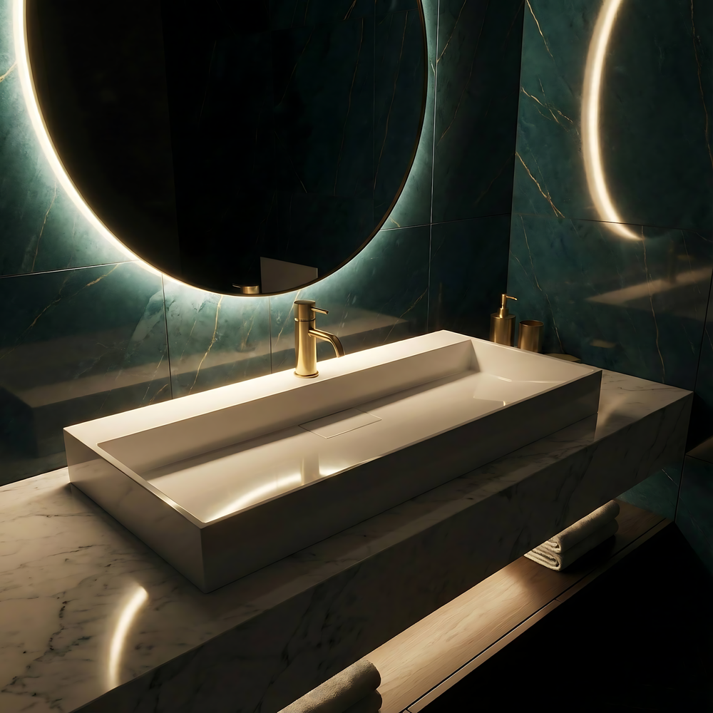 Умивальник конгломератний на стільницю Rea GOYA 100CM