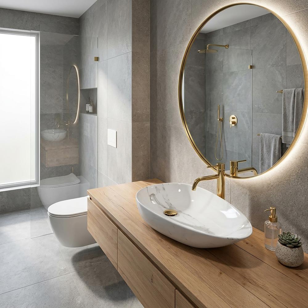 Aufsatzwaschbecken Rea Greta 65 Bianco Shiny