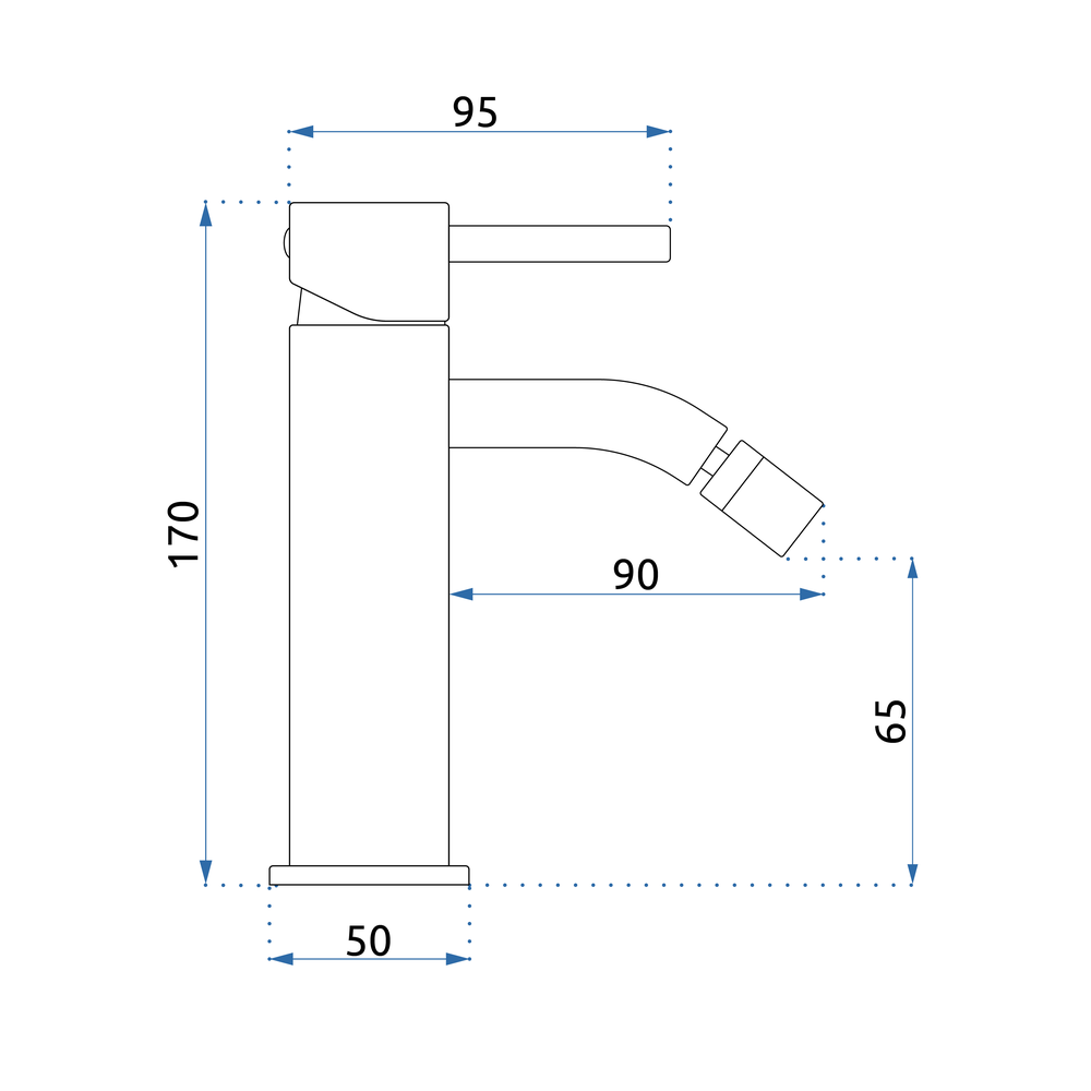 Bateria bidetowa Rea Lungo Czarna metaliczna