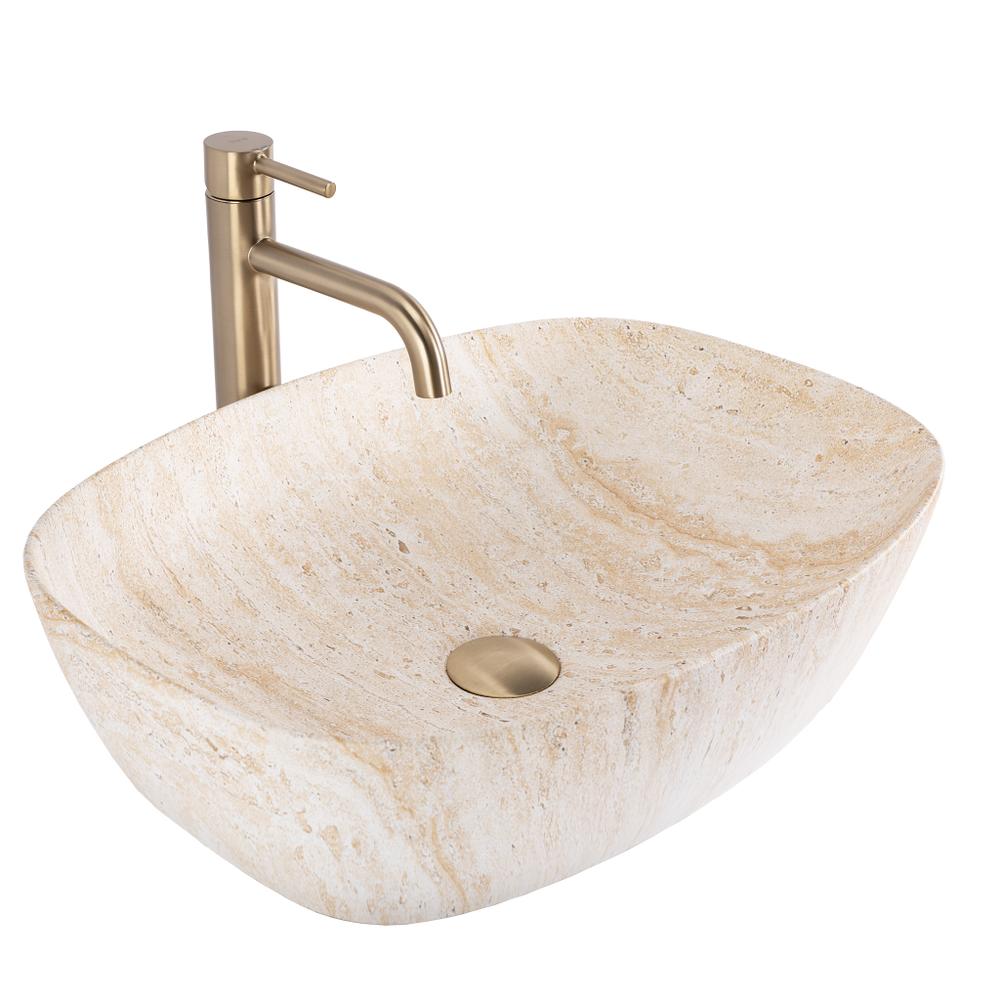 Umywalka nablatowa Rea Freja Travertine Matt