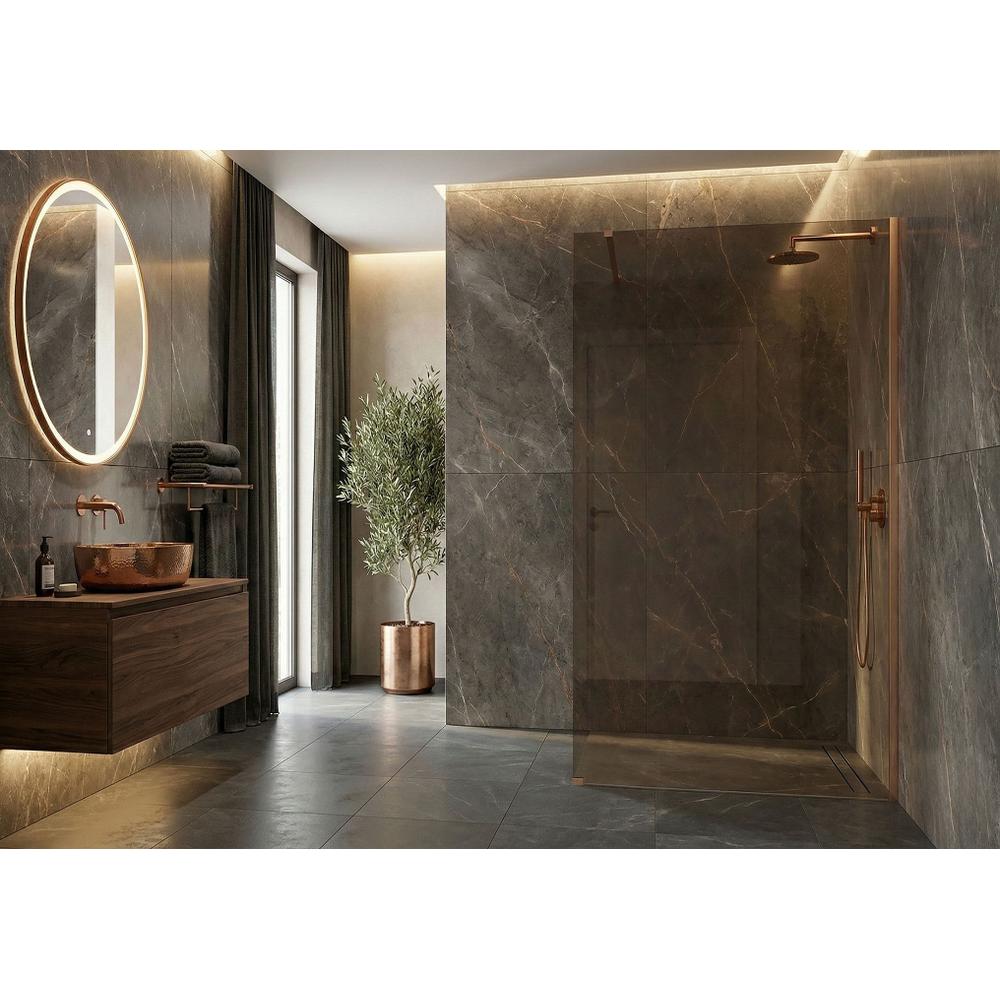 Kabina prysznicowa Walk-In Rea Flexi Brown / Brush Copper 100