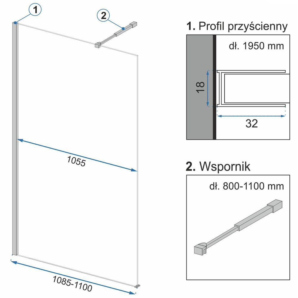 ΤΟΙΧΟΣ ΝΤΟΥΣ //  Rea Aero  //  Ombre Black/Black 110 cm