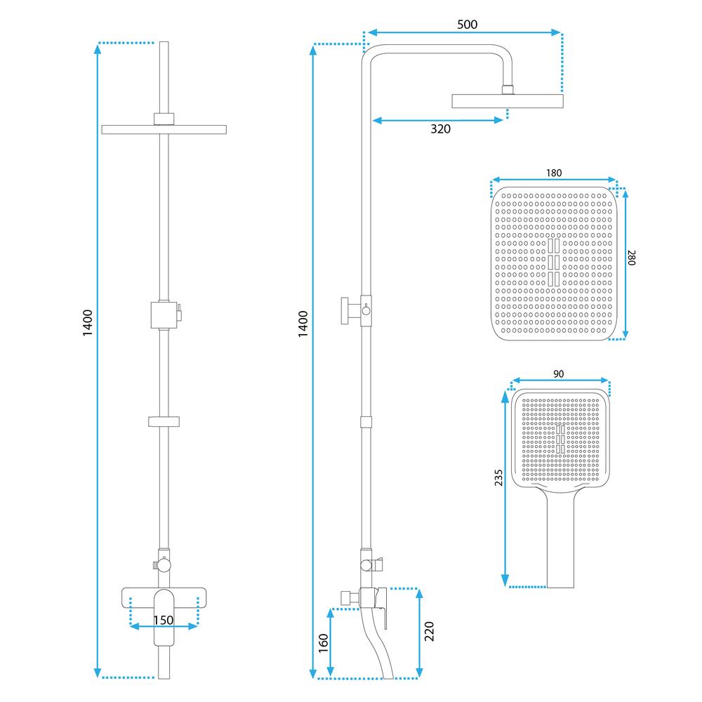REA Maximus Gold dušas komplekts