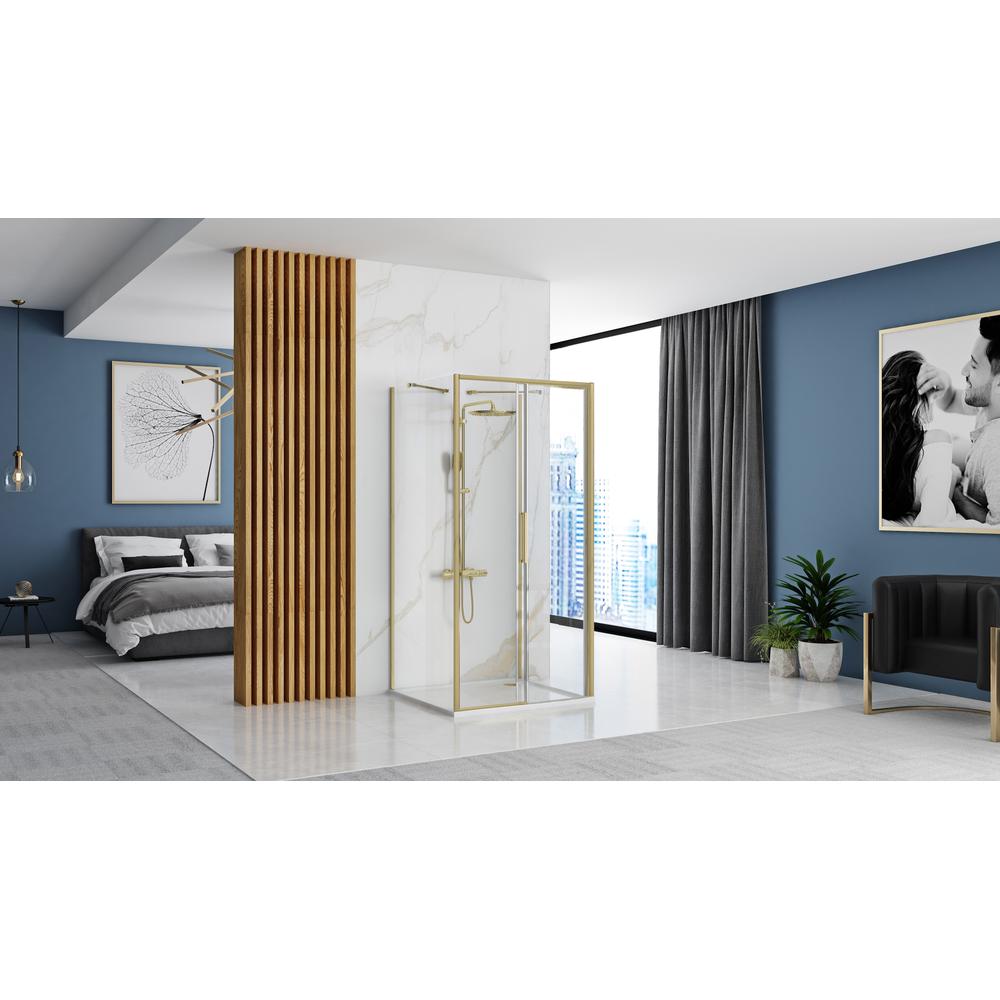 Cabine de douche Murale REA Rapid Slide Brush Gold