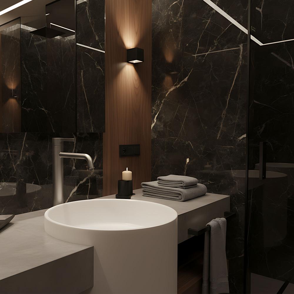 Bateria umywalkowa Rea Foster Nikiel Szczotkowany Wysoka