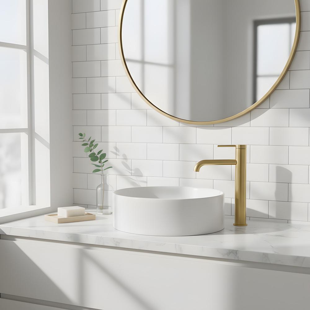 Bateria umywalkowa Rea Spot Złota Szczotkowana Wysoka