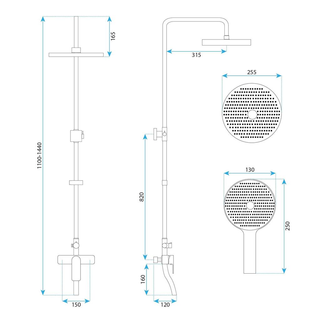 REA BLOOM dušas komplekts WHITE GOLD