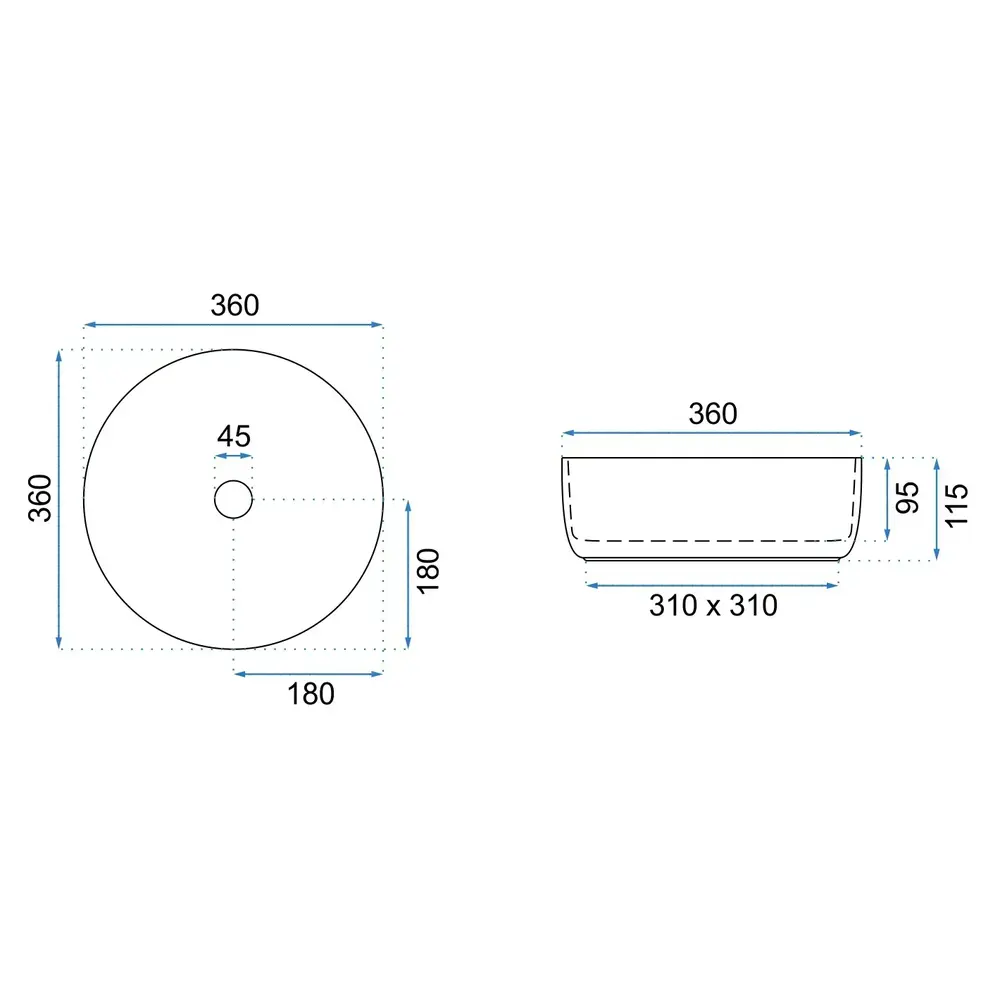 Aufsatzwaschbecken Rea Sami Beige Shiny