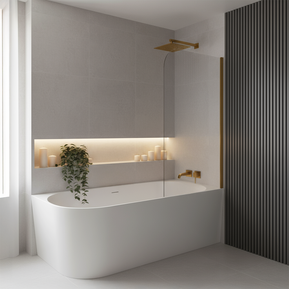 Kulma-akryylikylpyamme Bellanto Slim 170 Oikea